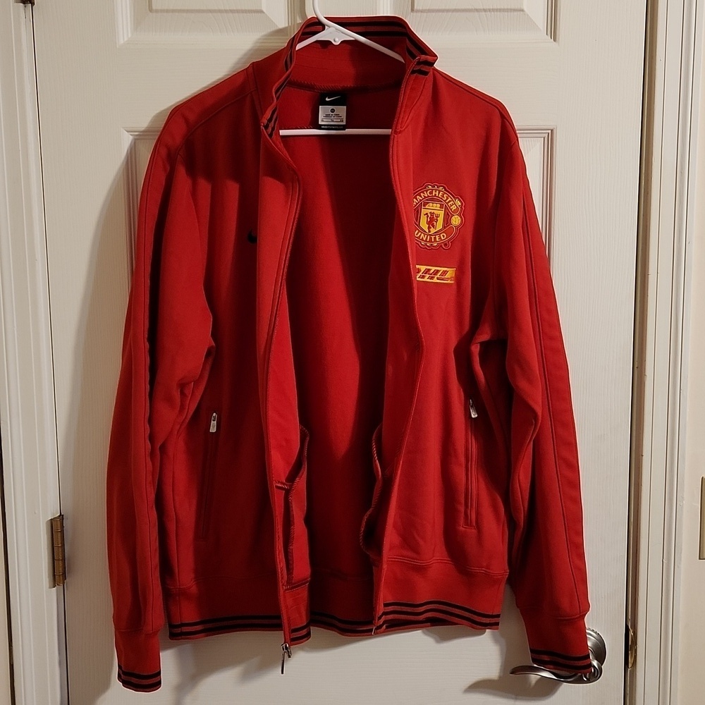 Vintage Y2K Nike Manchester United Track Jacket Full Zip Sz XL Soccer Futbol EUC - Picture 8 of 14
